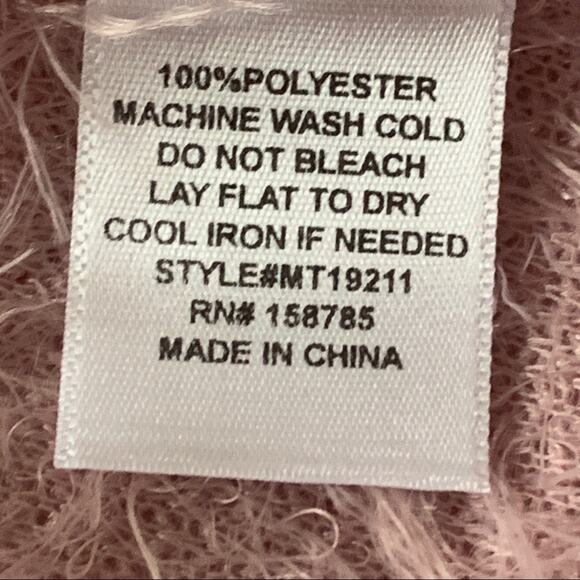 Another Reason Cardigan Sweater Mauve Teddy Bear Fuzzy Soft Open Front Small - Picture 9 of 14